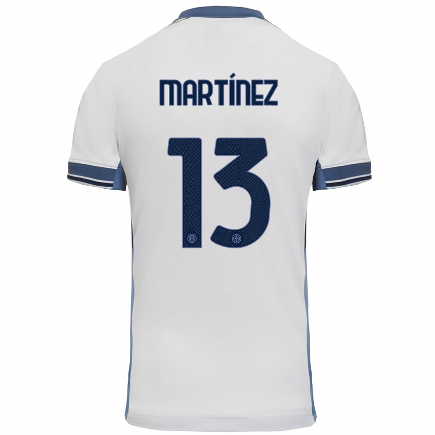 Kids Football Josep Martínez #13 White Grey Away Jersey 2024/25 T-Shirt Canada