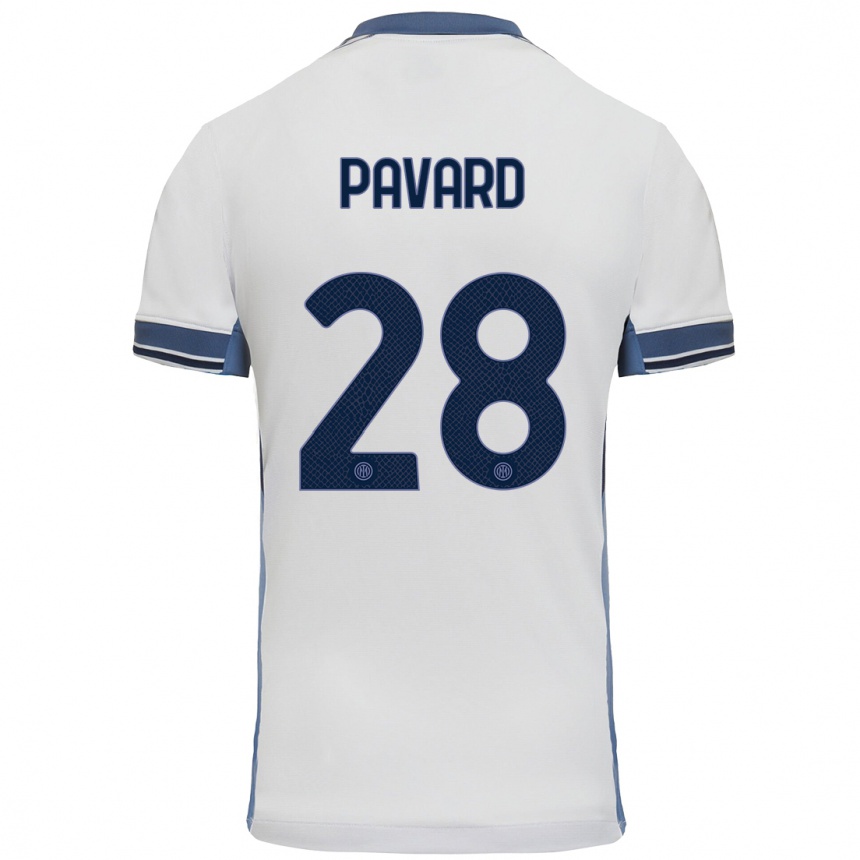 Kids Football Benjamin Pavard #28 White Grey Away Jersey 2024/25 T-Shirt Canada