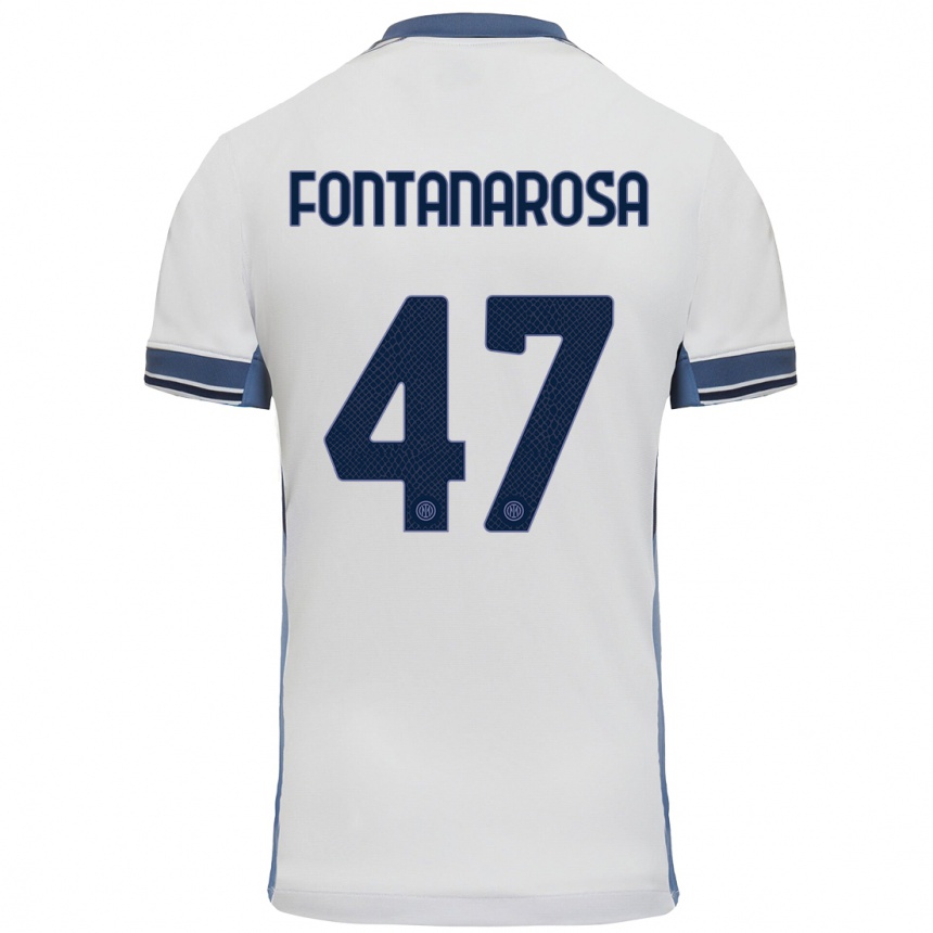 Enfant Football Maillot Alessandro Fontanarosa #47 Blanc Gris Tenues Extérieur 2024/25 Canada