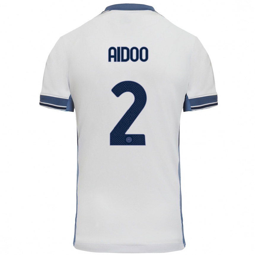 Kids Football Mike Aidoo #2 White Grey Away Jersey 2024/25 T-Shirt Canada