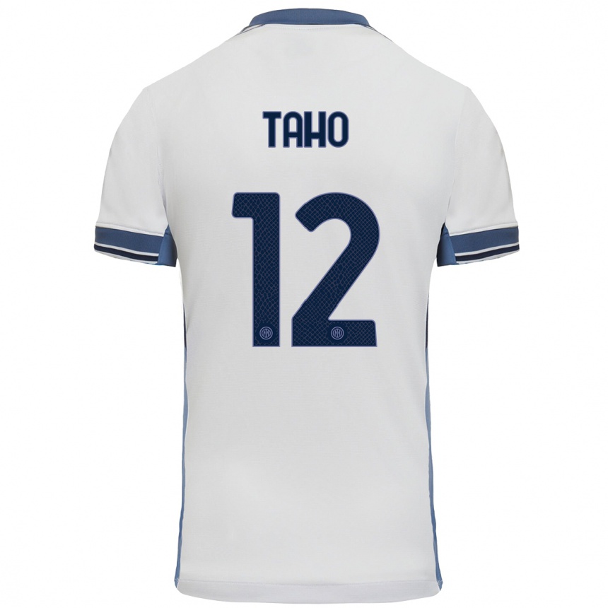 Kids Football Alain Taho #12 White Grey Away Jersey 2024/25 T-Shirt Canada