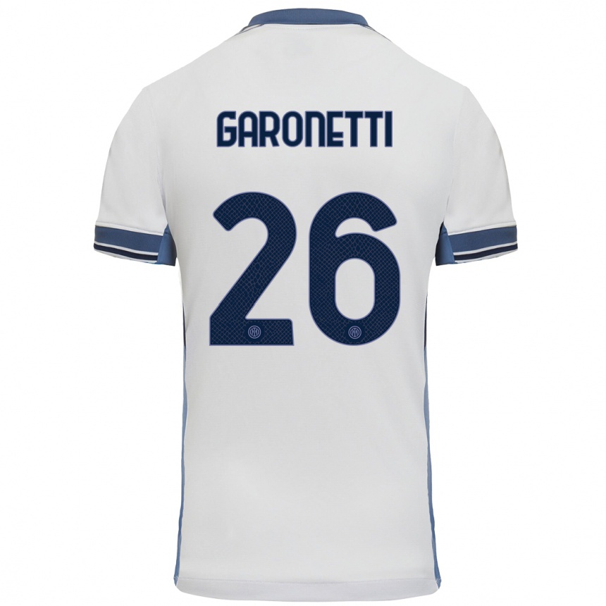 Kids Football Gabriele Garonetti #26 White Grey Away Jersey 2024/25 T-Shirt Canada