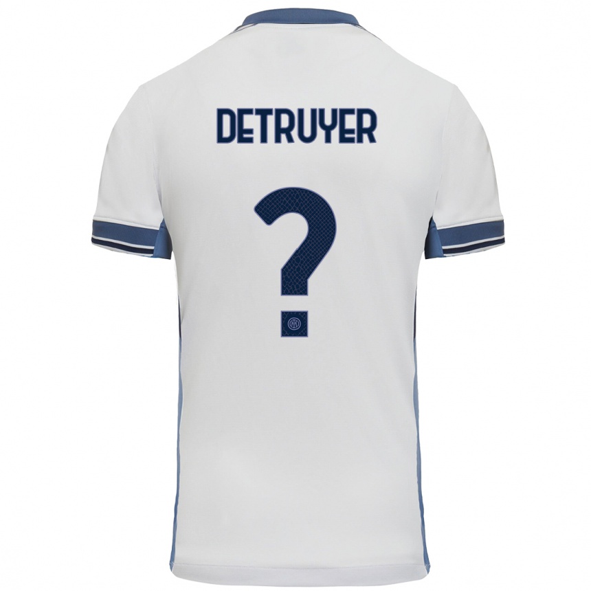 Kids Football Marie Detruyer #0 White Grey Away Jersey 2024/25 T-Shirt Canada