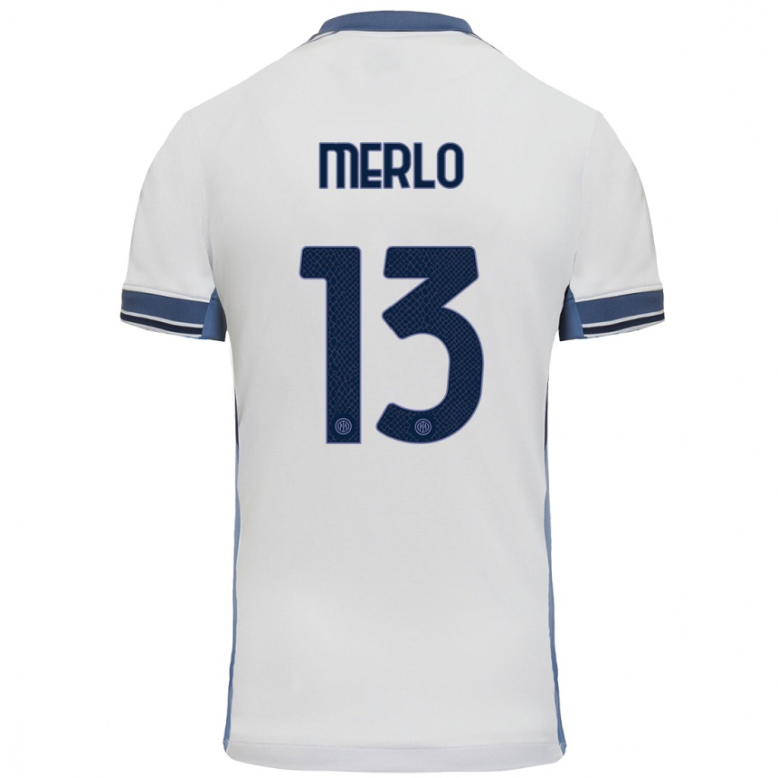 Enfant Football Maillot Beatrice Merlo #13 Blanc Gris Tenues Extérieur 2024/25 Canada