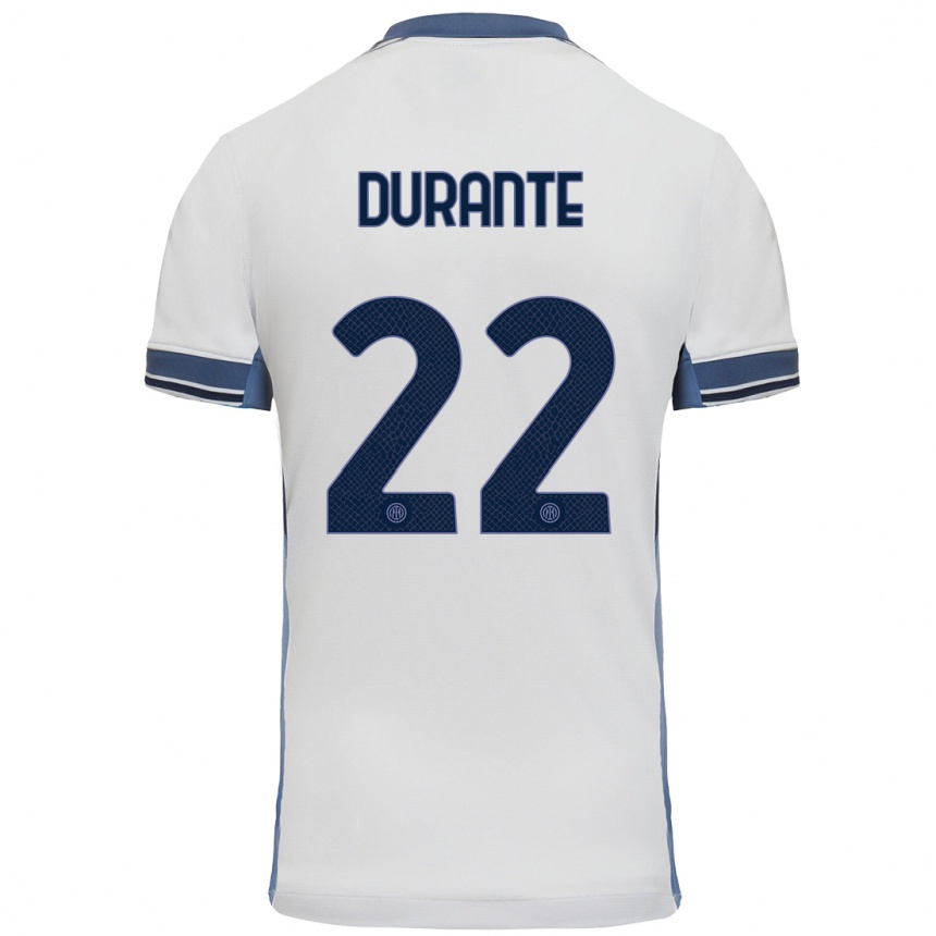 Enfant Football Maillot Francesca Durante #22 Blanc Gris Tenues Extérieur 2024/25 Canada