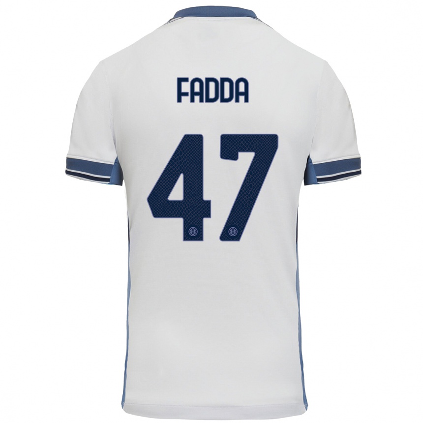 Kids Football Paola Fadda #47 White Grey Away Jersey 2024/25 T-Shirt Canada