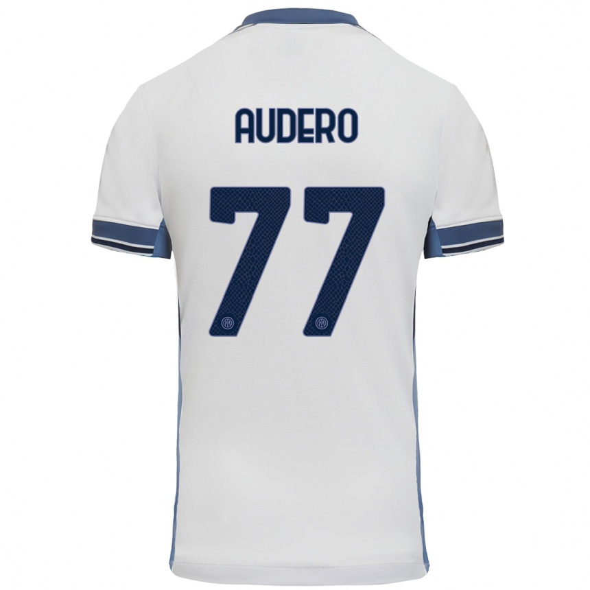 Kids Football Emil Audero #77 White Grey Away Jersey 2024/25 T-Shirt Canada