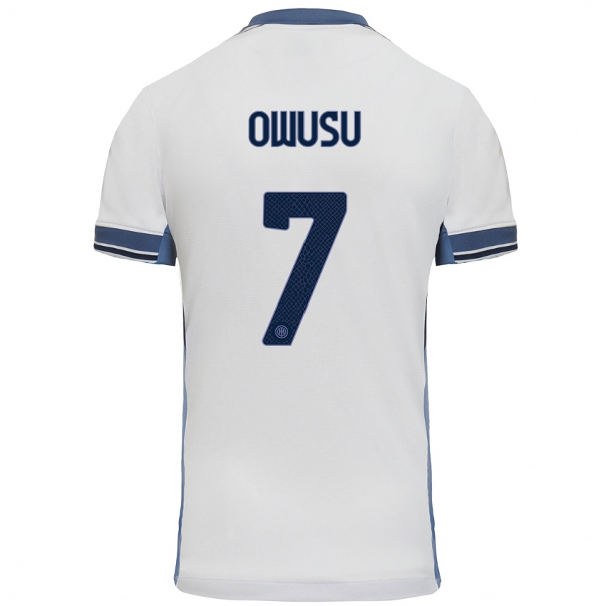 Enfant Football Maillot Enoch Owusu #7 Blanc Gris Tenues Extérieur 2024/25 Canada