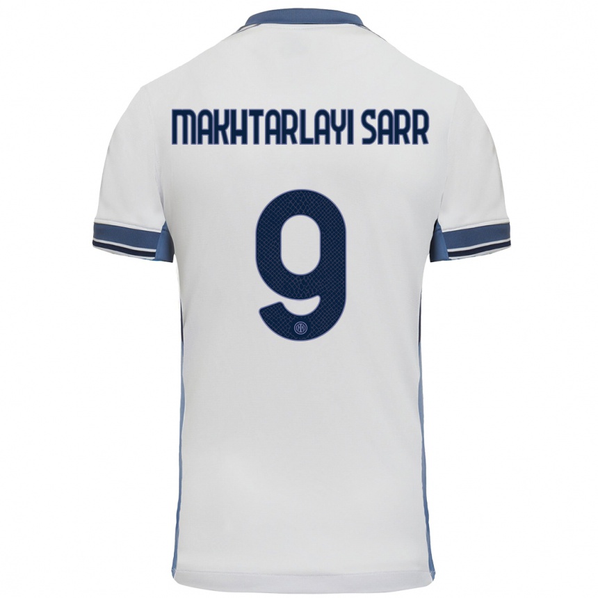 Kids Football Amadou Makhtarlayi Sarr #9 White Grey Away Jersey 2024/25 T-Shirt Canada