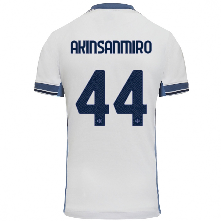 Kids Football Ebenezer Akinsanmiro #44 White Grey Away Jersey 2024/25 T-Shirt Canada