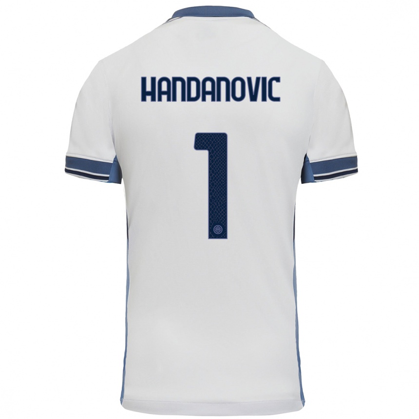 Enfant Football Maillot Samir Handanovic #1 Blanc Gris Tenues Extérieur 2024/25 Canada