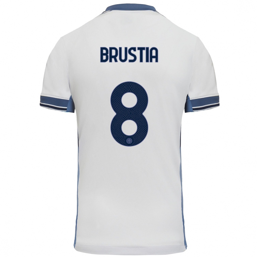 Enfant Football Maillot Martina Brustia #8 Blanc Gris Tenues Extérieur 2024/25 Canada