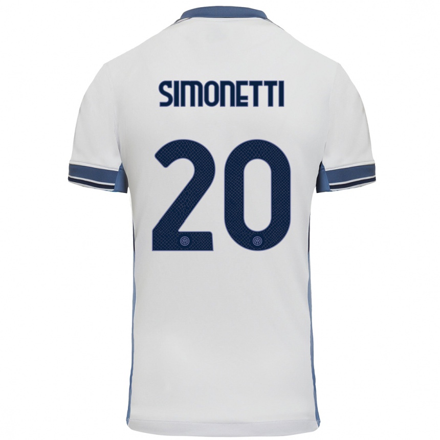 Enfant Football Maillot Flaminia Simonetti #20 Blanc Gris Tenues Extérieur 2024/25 Canada