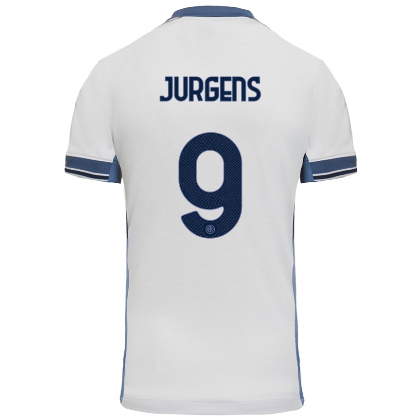 Enfant Football Maillot Oliver Jurgens #9 Blanc Gris Tenues Extérieur 2024/25 Canada