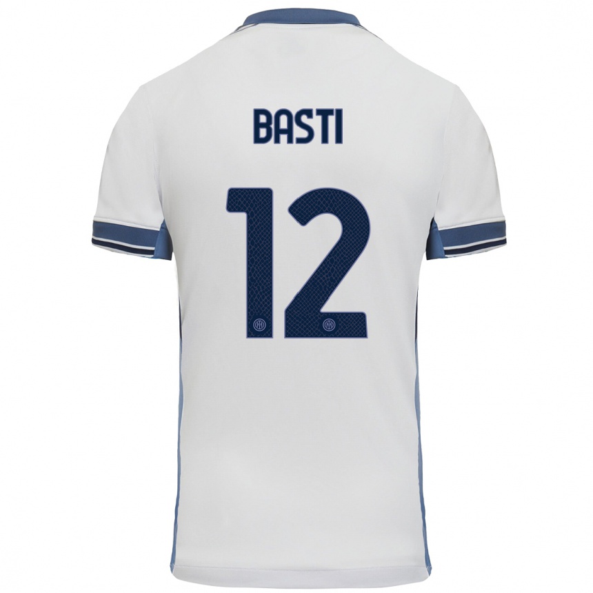 Enfant Football Maillot Matteo Basti #12 Blanc Gris Tenues Extérieur 2024/25 Canada