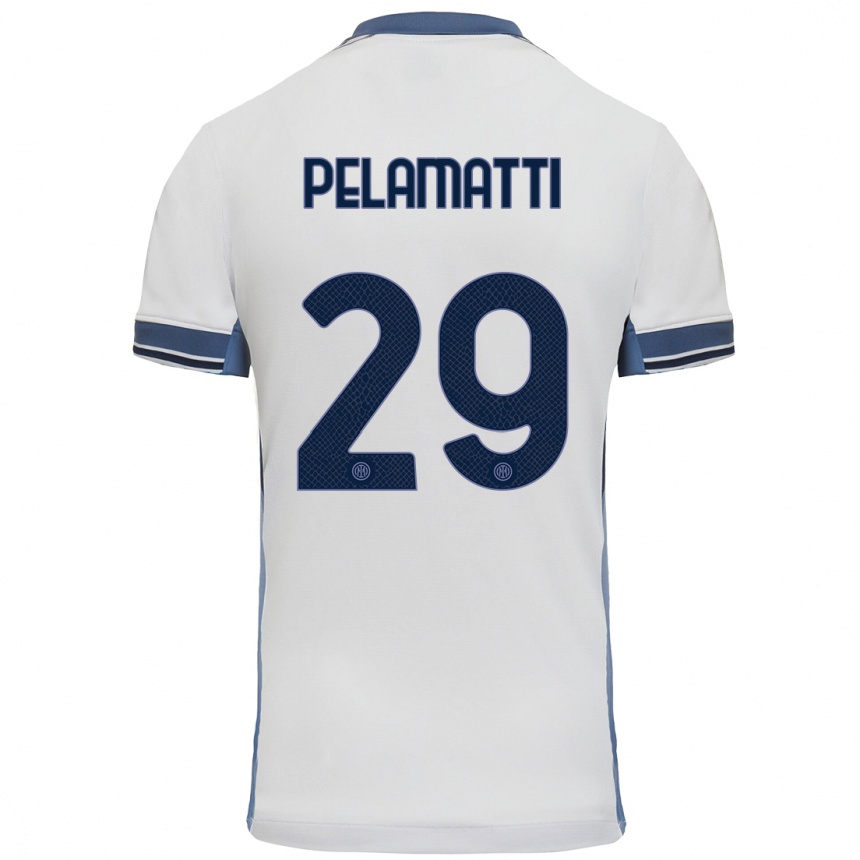 Enfant Football Maillot Andrea Pelamatti #29 Blanc Gris Tenues Extérieur 2024/25 Canada