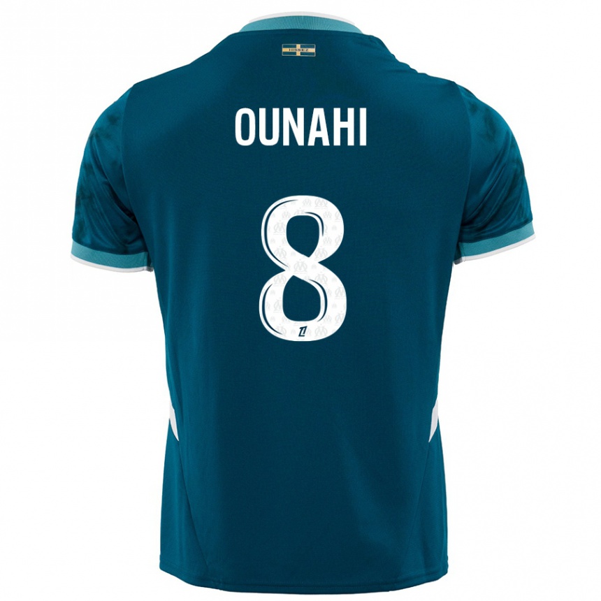 Enfant Football Maillot Azzedine Ounahi #8 Turquoise Bleu Tenues Extérieur 2024/25 Canada