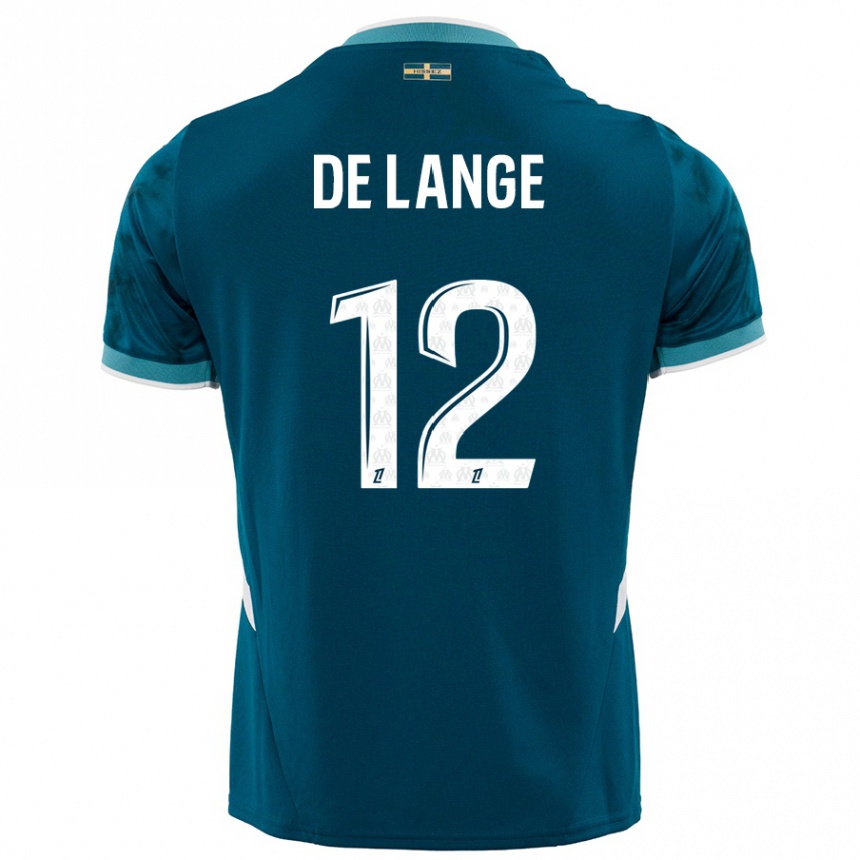 Kids Football Jeffrey De Lange #12 Turquoise Blue Away Jersey 2024/25 T-Shirt Canada