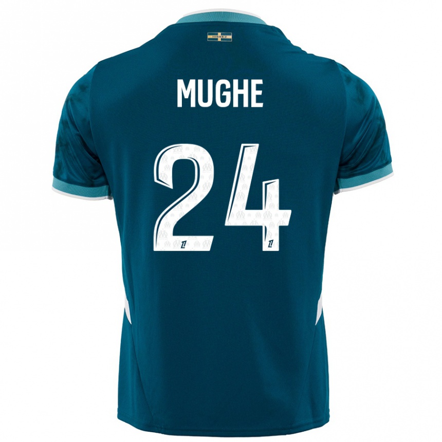 Kids Football François Mughe #24 Turquoise Blue Away Jersey 2024/25 T-Shirt Canada