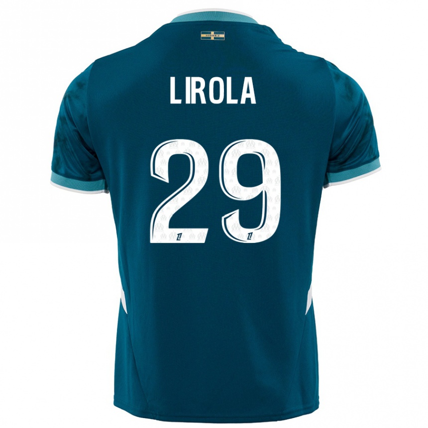 Enfant Football Maillot Pol Lirola #29 Turquoise Bleu Tenues Extérieur 2024/25 Canada