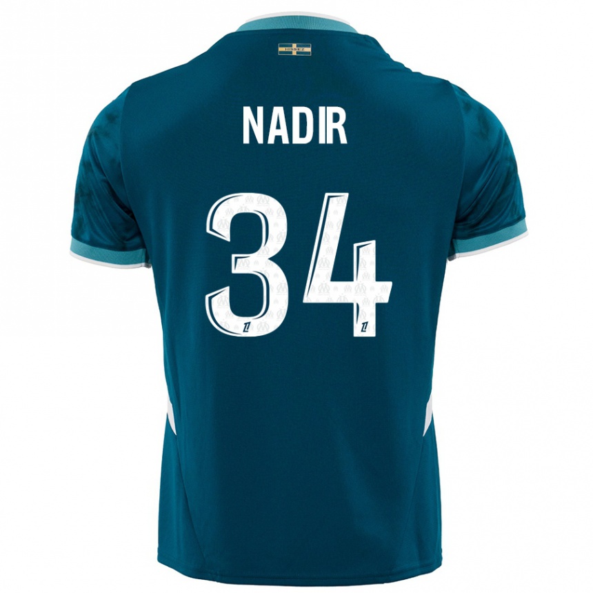 Enfant Football Maillot Bilal Nadir #34 Turquoise Bleu Tenues Extérieur 2024/25 Canada