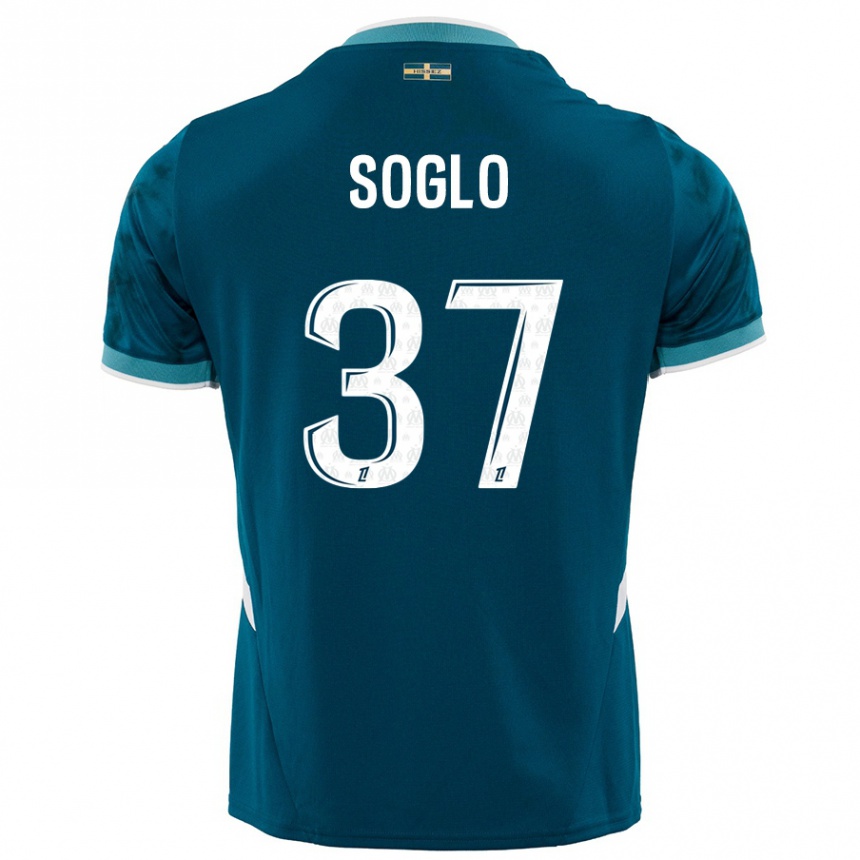 Kids Football Emran Soglo #37 Turquoise Blue Away Jersey 2024/25 T-Shirt Canada