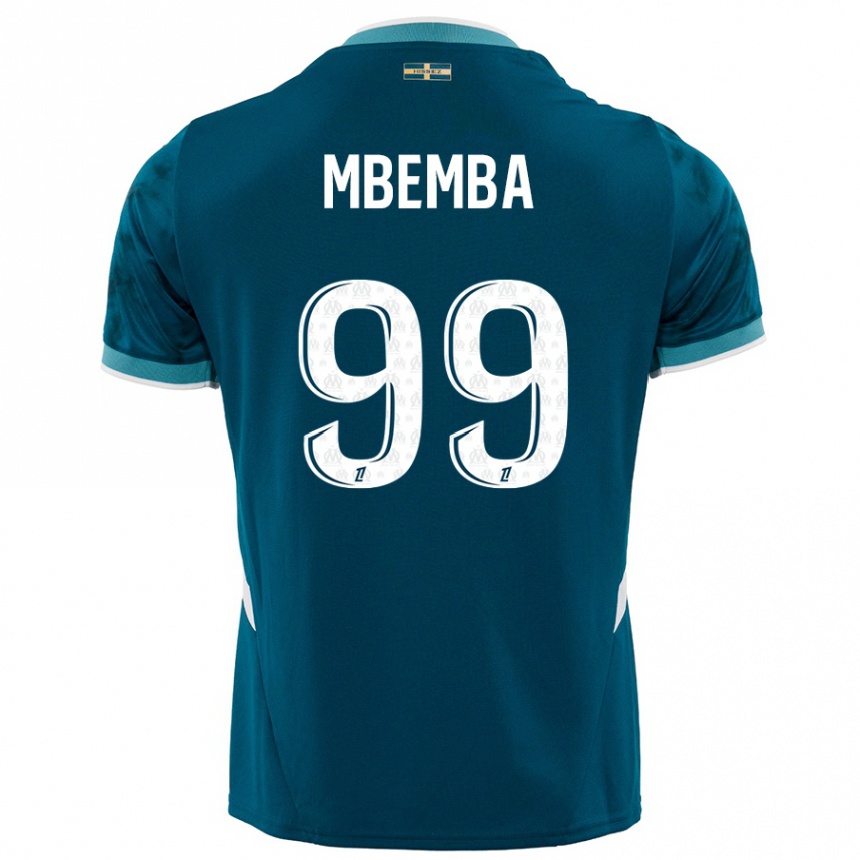 Enfant Football Maillot Chancel Mbemba #99 Turquoise Bleu Tenues Extérieur 2024/25 Canada