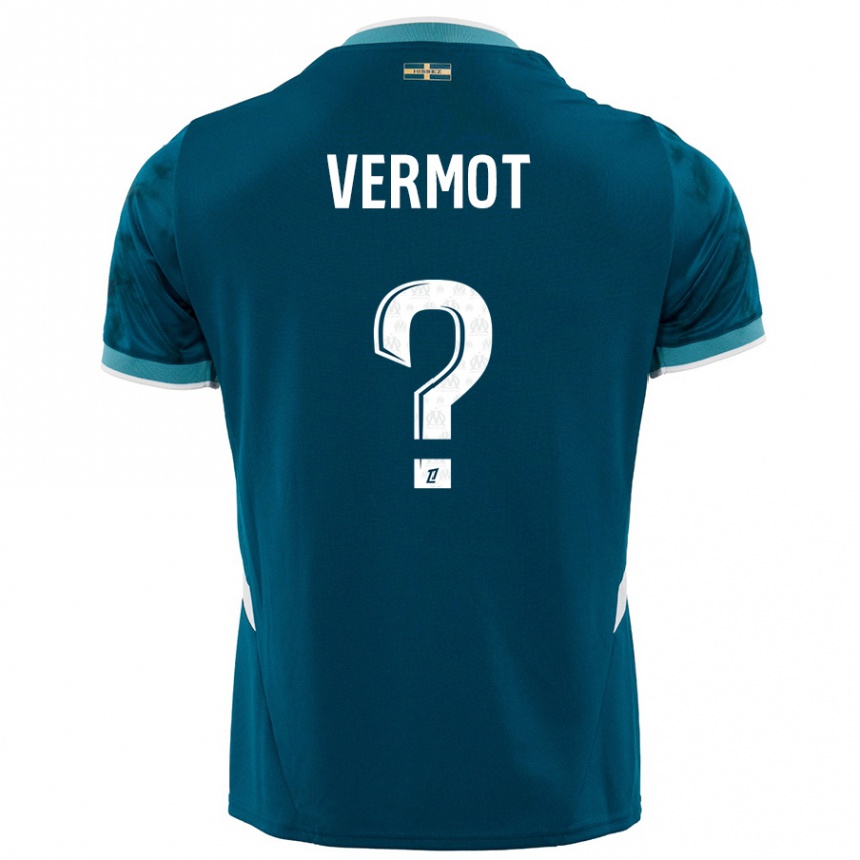 Kids Football Théo Vermot #0 Turquoise Blue Away Jersey 2024/25 T-Shirt Canada