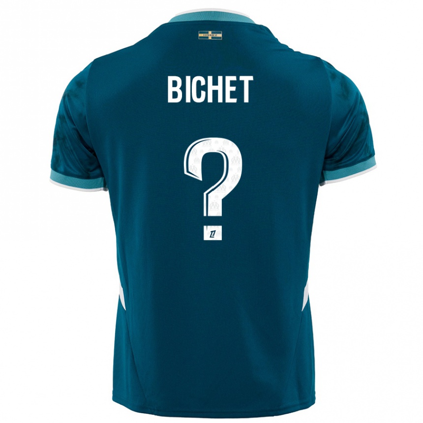 Kids Football Tristan Bichet #0 Turquoise Blue Away Jersey 2024/25 T-Shirt Canada