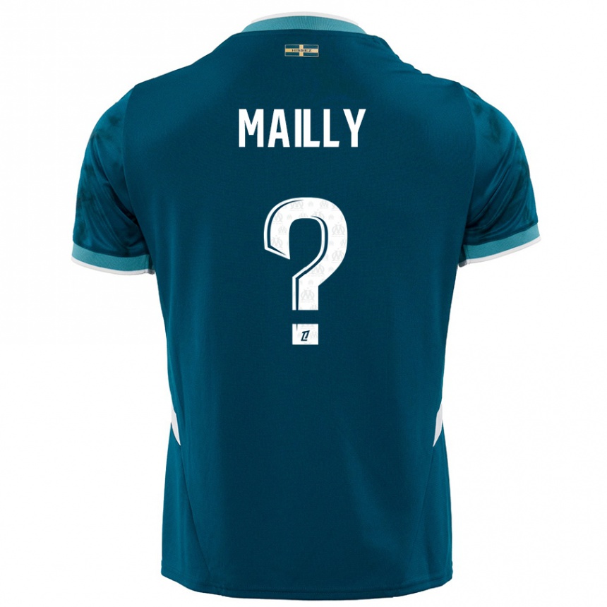 Kids Football Evan Mailly #0 Turquoise Blue Away Jersey 2024/25 T-Shirt Canada