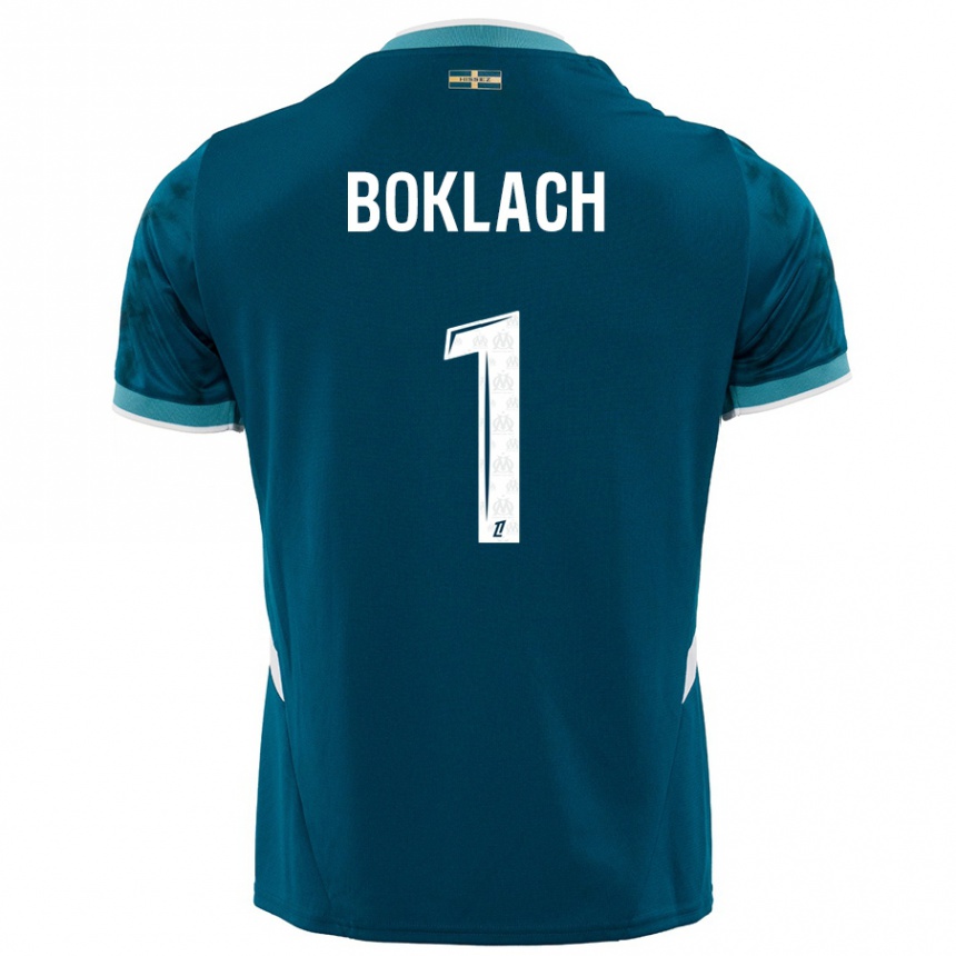 Kids Football Kateryna Boklach #1 Turquoise Blue Away Jersey 2024/25 T-Shirt Canada