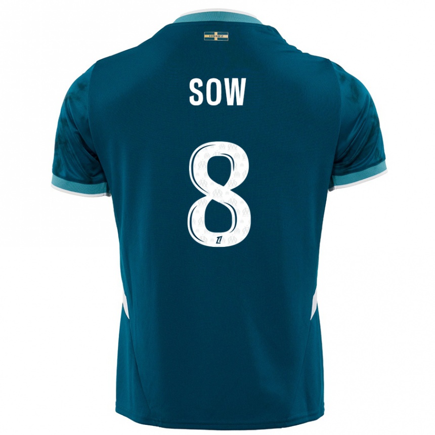 Kids Football Mbayang Sow #8 Turquoise Blue Away Jersey 2024/25 T-Shirt Canada