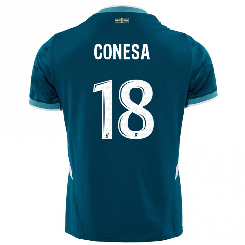 Enfant Football Maillot Anna Conesa #18 Turquoise Bleu Tenues Extérieur 2024/25 Canada