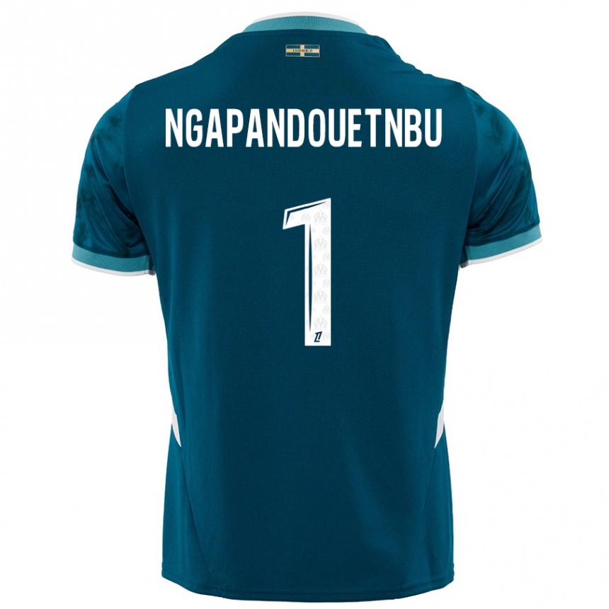 Kids Football Simon Ngapandouetnbu #1 Turquoise Blue Away Jersey 2024/25 T-Shirt Canada