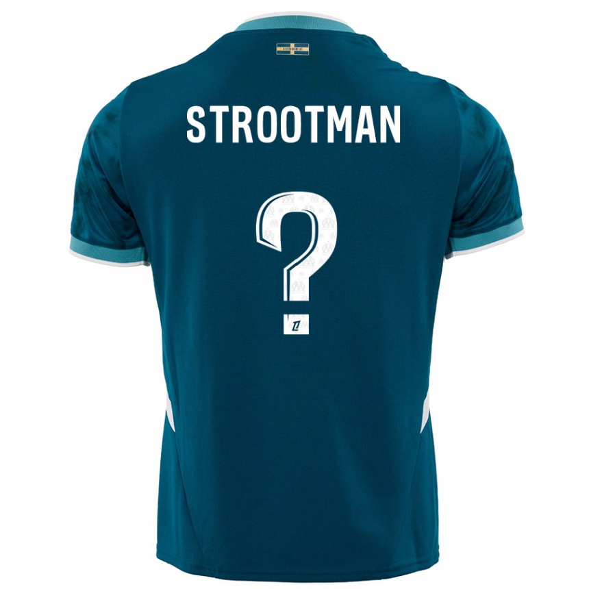 Enfant Football Maillot Kevin Strootman #0 Turquoise Bleu Tenues Extérieur 2024/25 Canada