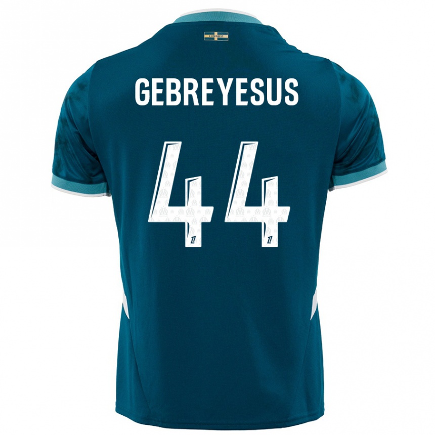 Enfant Football Maillot Esey Gebreyesus #44 Turquoise Bleu Tenues Extérieur 2024/25 Canada