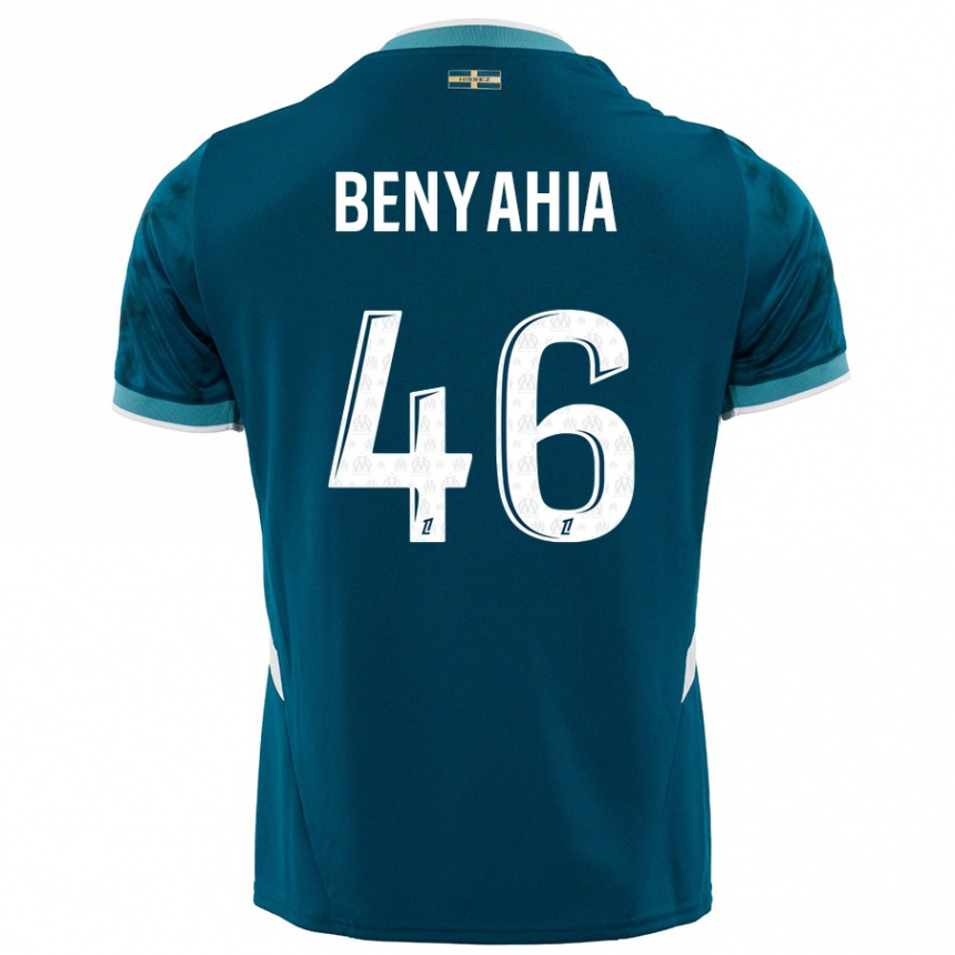 Kids Football Aylan Benyahia-Tani #46 Turquoise Blue Away Jersey 2024/25 T-Shirt Canada