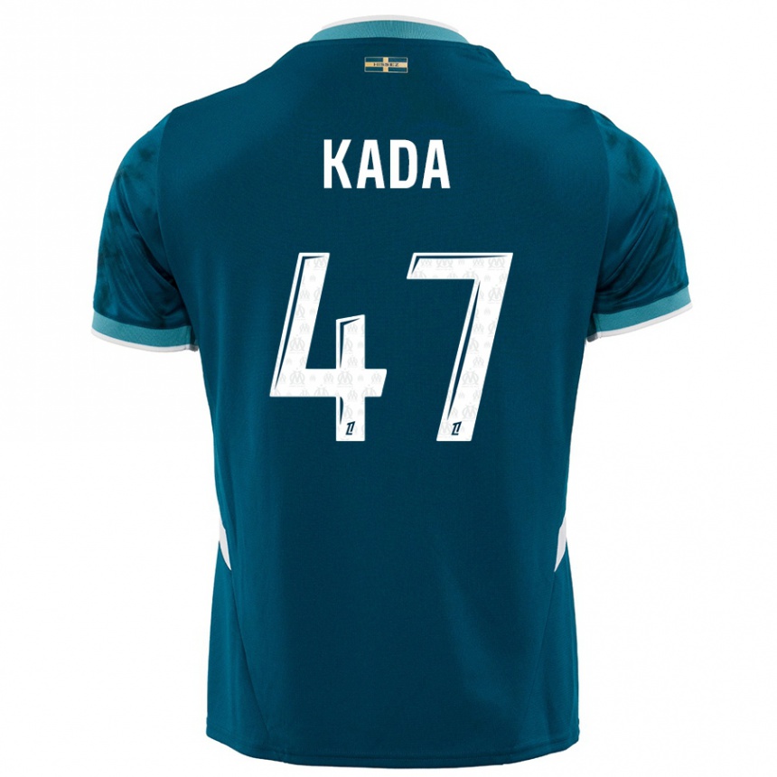 Kids Football Joakim Kada #47 Turquoise Blue Away Jersey 2024/25 T-Shirt Canada