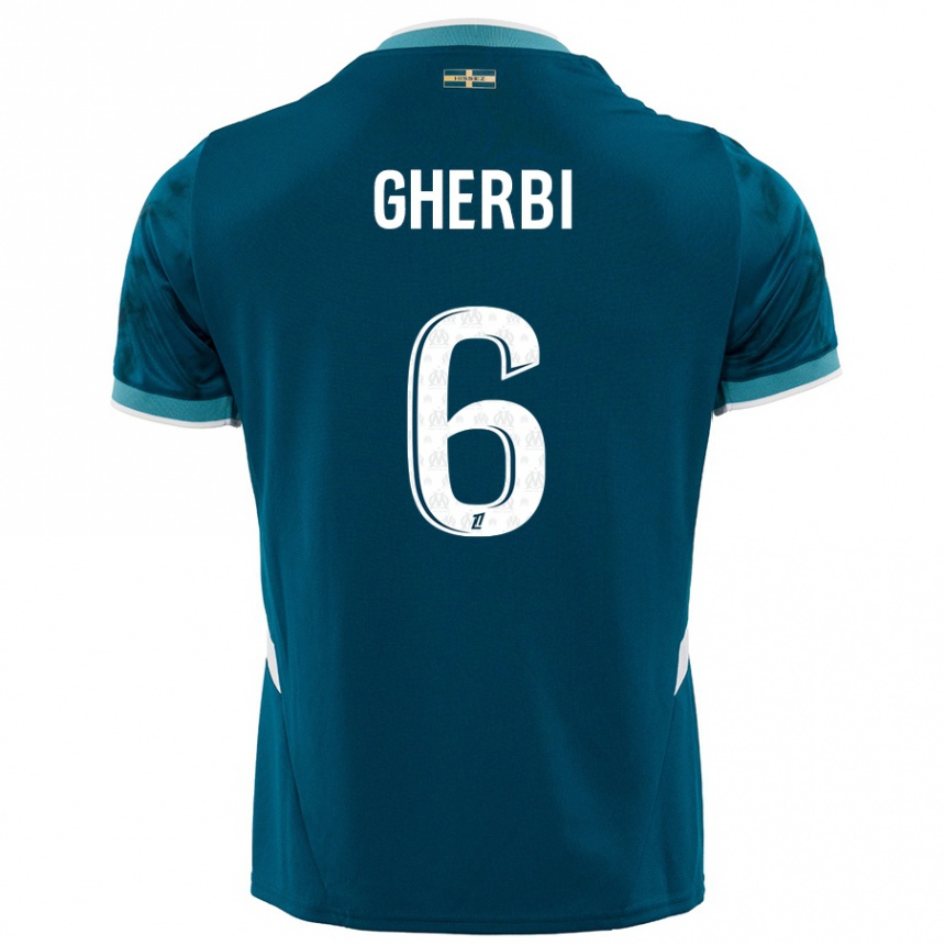 Kids Football Candice Gherbi #6 Turquoise Blue Away Jersey 2024/25 T-Shirt Canada