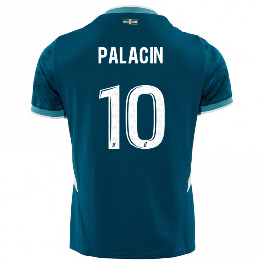 Kids Football Sara Palacin #10 Turquoise Blue Away Jersey 2024/25 T-Shirt Canada