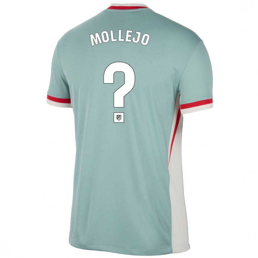 Kids Football Victor Mollejo #0 Light Beige Blue Away Jersey 2024/25 T-Shirt Canada