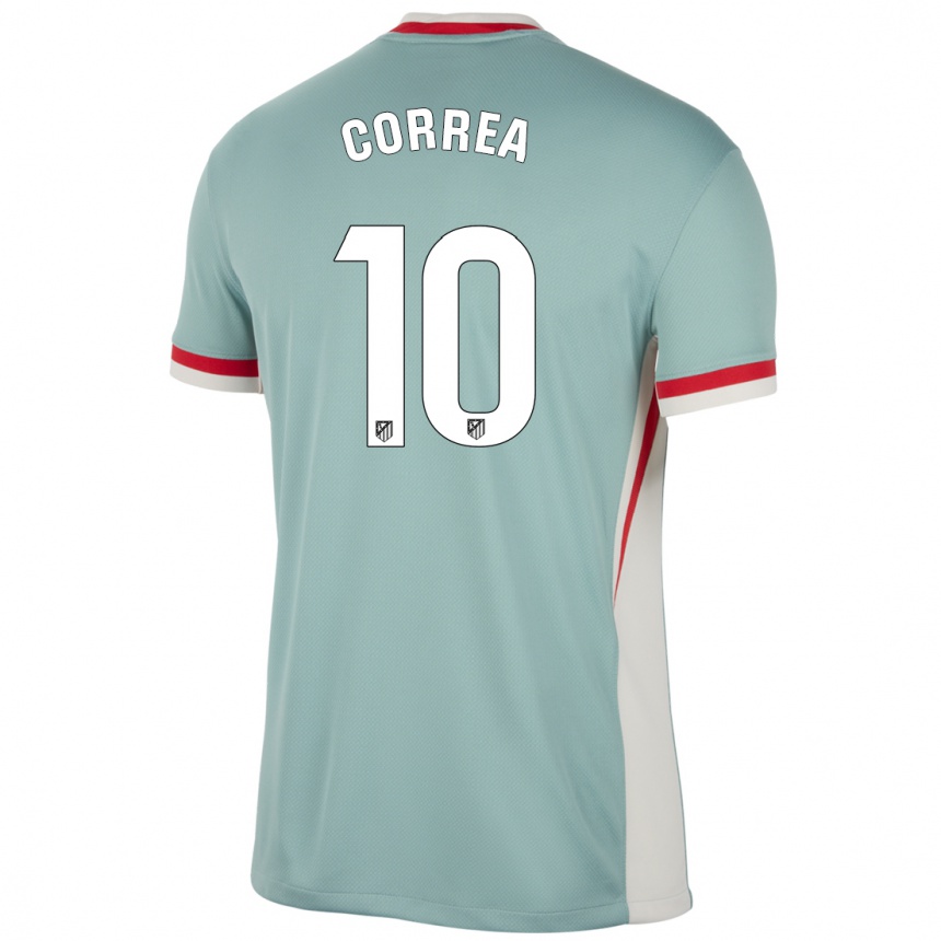 Kids Football Angel Correa #10 Light Beige Blue Away Jersey 2024/25 T-Shirt Canada