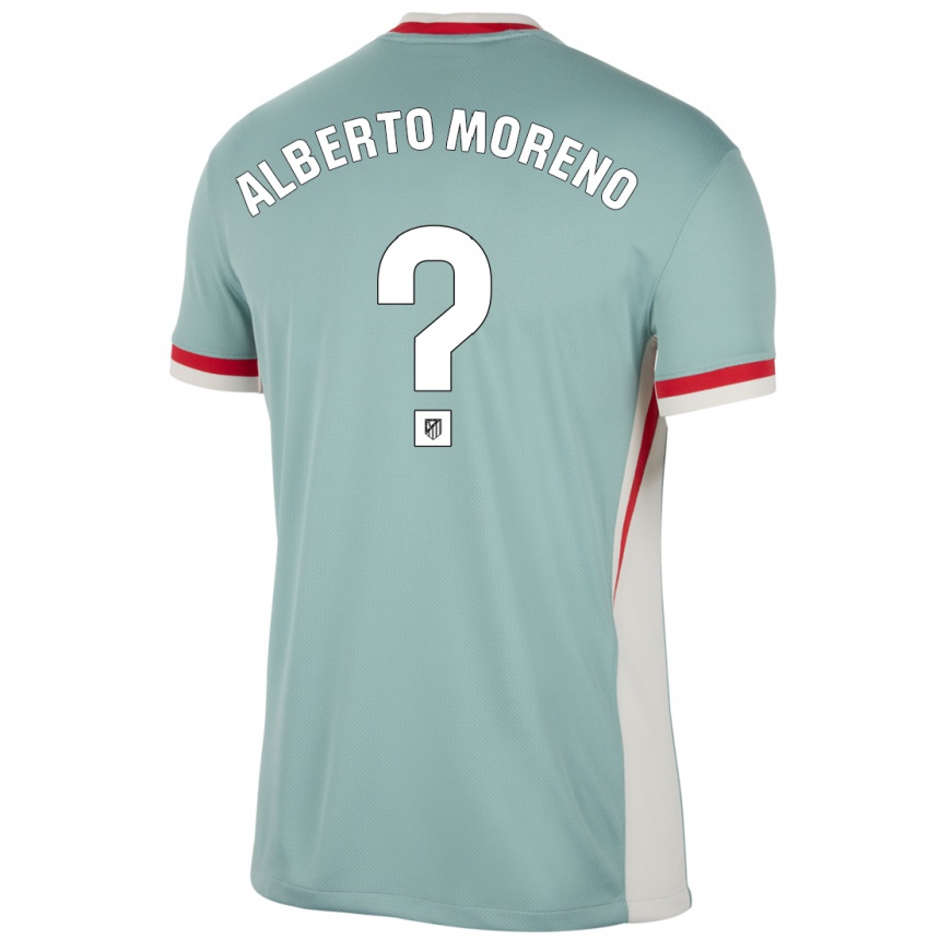 Enfant Football Maillot Alberto Moreno #0 Beige Clair Bleu Tenues Extérieur 2024/25 Canada