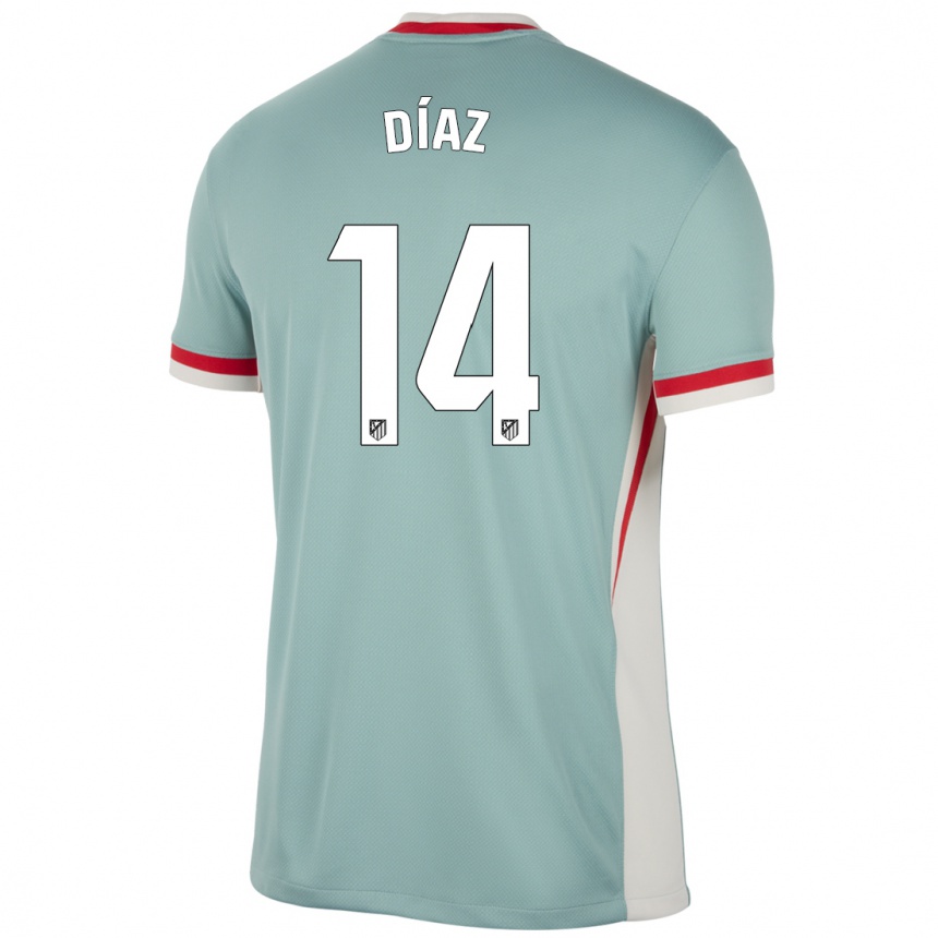 Kids Football Javier Díaz #14 Light Beige Blue Away Jersey 2024/25 T-Shirt Canada