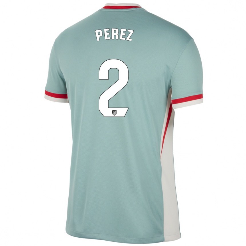 Kids Football Xènia Pérez #2 Light Beige Blue Away Jersey 2024/25 T-Shirt Canada