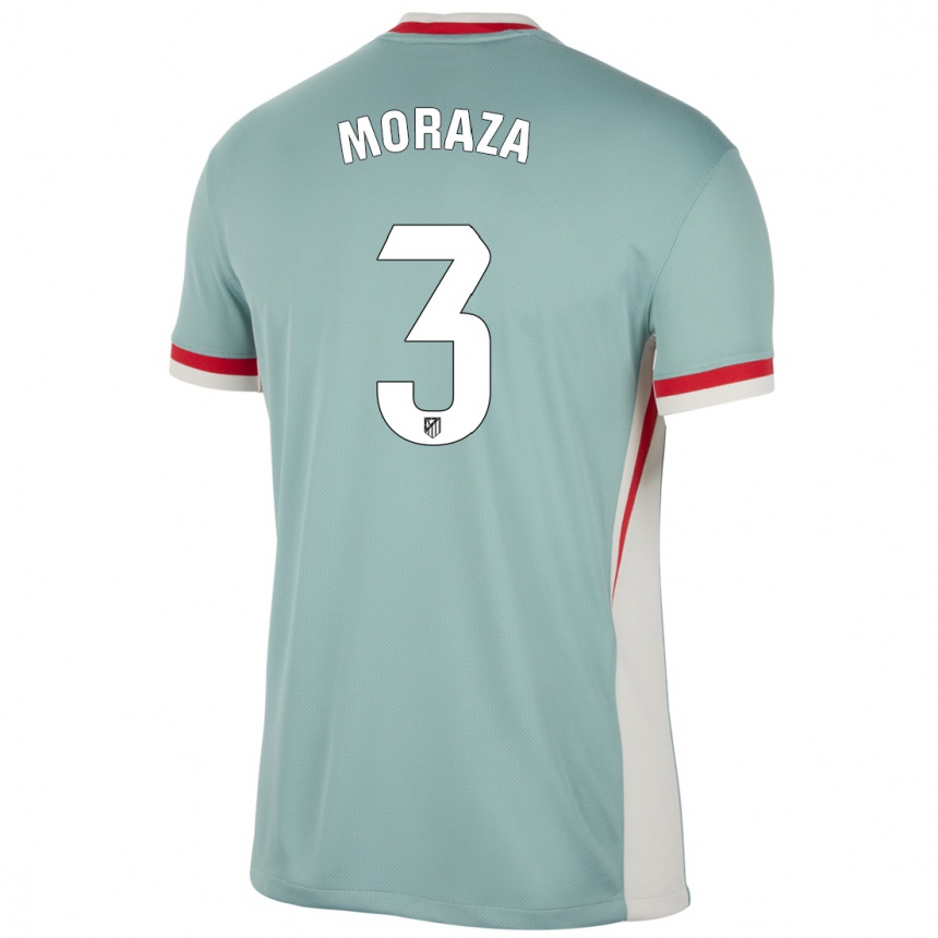 Kids Football Ainhoa Moraza #3 Light Beige Blue Away Jersey 2024/25 T-Shirt Canada