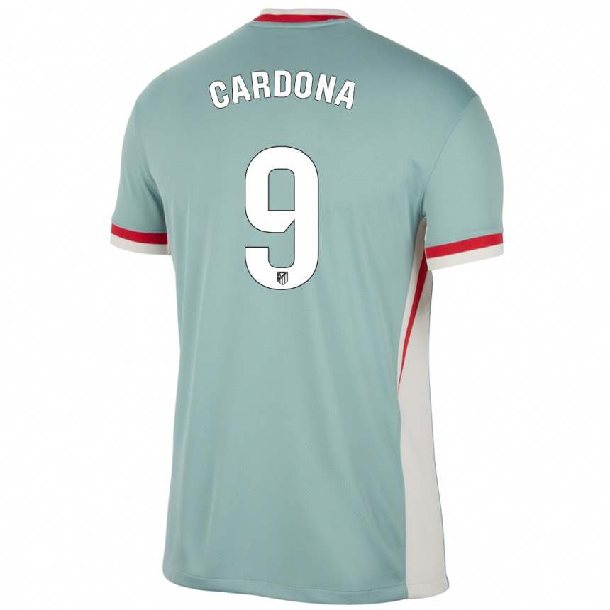 Kids Football Marta Cardona #9 Light Beige Blue Away Jersey 2024/25 T-Shirt Canada