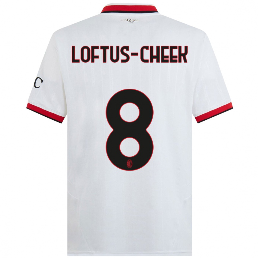 Kids Football Ruben Loftus-Cheek #8 White Black Red Away Jersey 2024/25 T-Shirt Canada