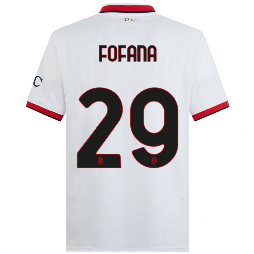 Kids Football Youssouf Fofana #29 White Black Red Away Jersey 2024/25 T-Shirt Canada