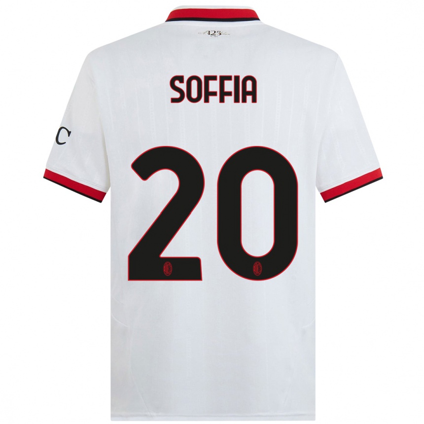 Kids Football Angelica Soffia #20 White Black Red Away Jersey 2024/25 T-Shirt Canada